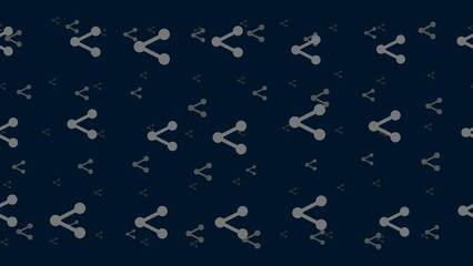 Poster - Share symbols float horizontally from left to right. Parallax fly effect. Floating symbols are located randomly. Seamless looped 4k animation on dark blue background