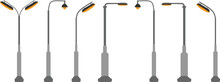 Set Street Lamp Vector Illustration