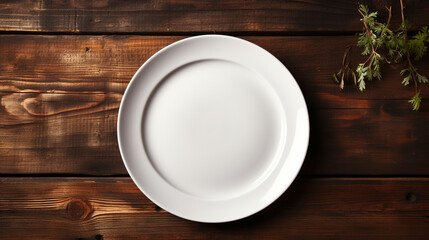 Canvas Print - empty plate on table HD 8K wallpaper Stock Photographic Image 