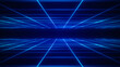 © Cinefootage Visuals - Abstract sci-fi grid neon retro tunnel background