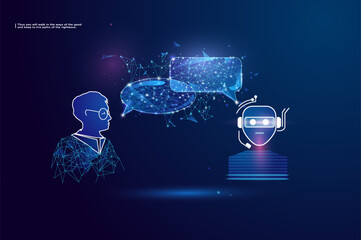 Aufkleber - Chatbot conversation Ai Artificial Intelligence technology online customer service. Futuristic technology. Virtual assistant on internet.