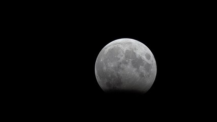 Wall Mural - Lunar eclipse progresses in clear night sky October 2023