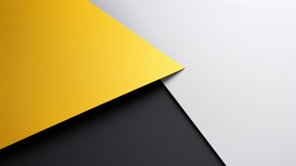 Wall Mural - Background of three colors modern design, black, white and yellow. 3D illustration of exuberant. generative AI