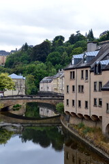 Sticker - Panorama in the Neighborhood Pfaffenthal in the Capital of Luxemburg