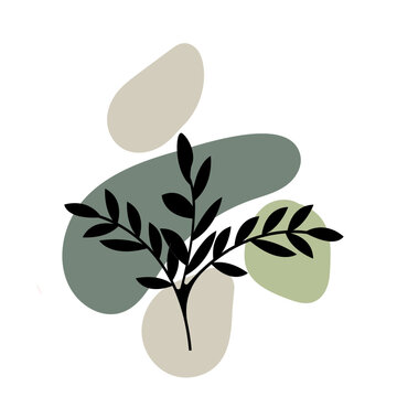 multiple aesthetic blob with leave and dashline shape 
