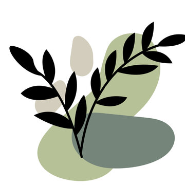 multiple aesthetic blob with leave and dashline shape 