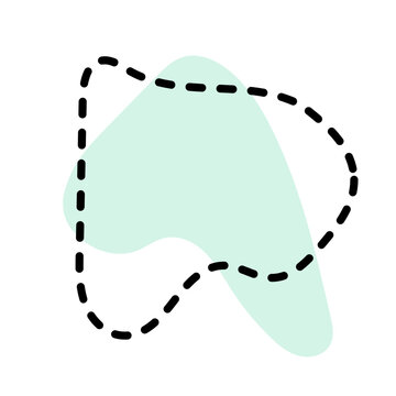 multiple aesthetic blob with leave and dashline shape 