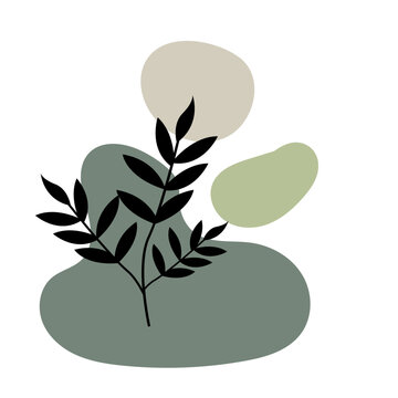 multiple aesthetic blob with leave and dashline shape 