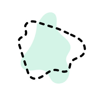 multiple aesthetic blob with leave and dashline shape 