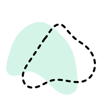 multiple aesthetic blob with leave and dashline shape 