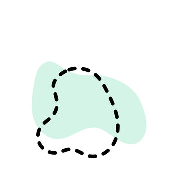 multiple aesthetic blob with leave and dashline shape 