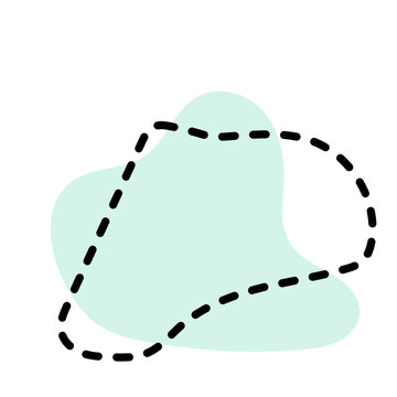 multiple aesthetic blob with leave and dashline shape 