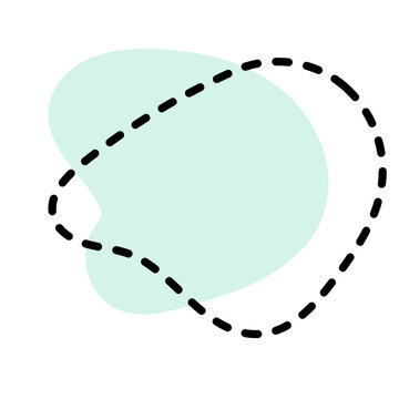 multiple aesthetic blob with leave and dashline shape 