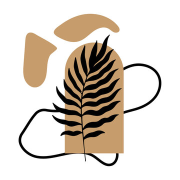multiple aesthetic blob with leave and dashline shape 