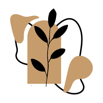 multiple aesthetic blob with leave and dashline shape 