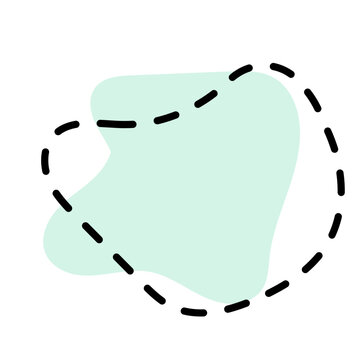 multiple aesthetic blob with leave and dashline shape 