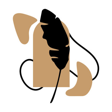 multiple aesthetic blob with leave and dashline shape 