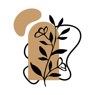 multiple aesthetic blob with leave and dashline shape 