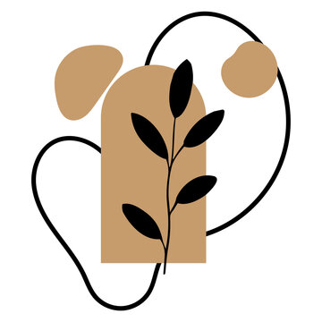 multiple aesthetic blob with leave and dashline shape 