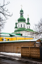 Some Green Steeples In The Lavra Monastery In Kiev, Ukraine
