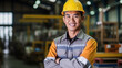 © aimanasrn - A men with safety yellow helmet smile to the camera at the logistic workplace