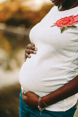 Poster - woman holding belly with hands