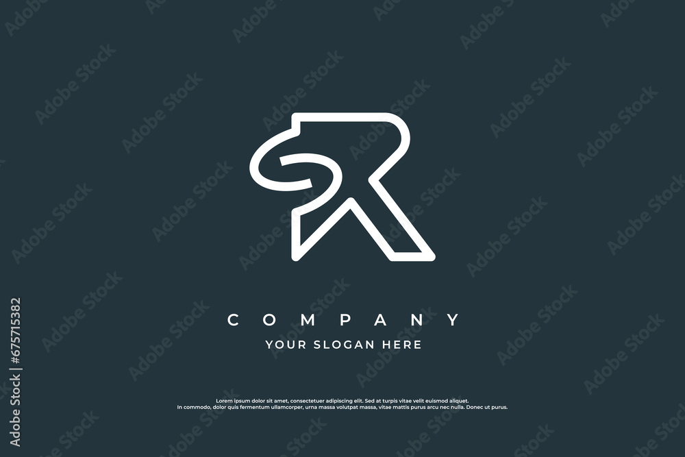 Initial Letter SR Monogram Logo Design Vector Stock Vector | Adobe Stock