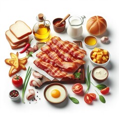 Wall Mural - Breakfast food concept illustration on white background