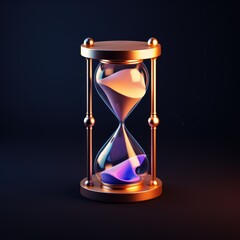 Wall Mural - An intricate 3D hourglass icon on the background