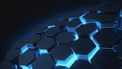 Fototapete - “Futuristic Hexagon Texture: A Symphony of Digital Art