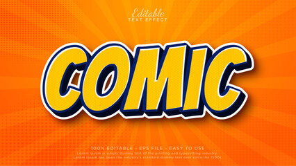 Poster - Comic editable text effect. Cartoon text effect
