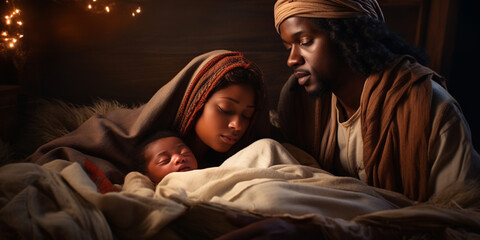 Wall Mural - The Black Nativity Holy Family