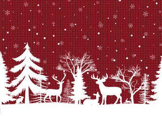 Poster - Christmas and New Year pattern knitted Plaid. Festive background for design and print