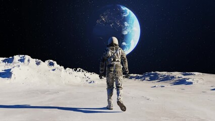 Canvas Print - Astronaut  walking in outer space