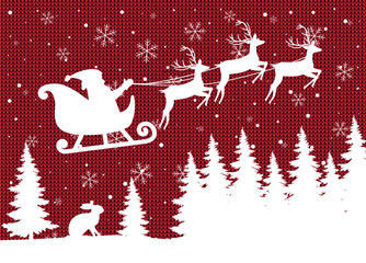 Wall Mural - Christmas and New Year pattern knitted Plaid. Festive background for design and print