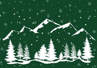 Wall Mural - Christmas and New Year pattern knitted Plaid. Festive background for design and print