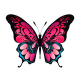 Fototapeta Motyle - butterfly . Clipart PNG image . Transparent background . Cartoon vector style . Generative AI 
