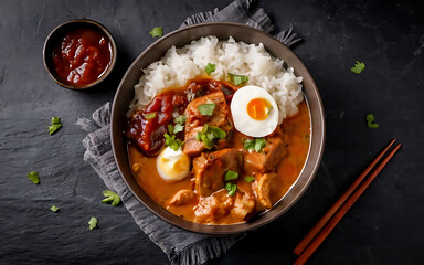 Wall Mural - Capture the essence of Japanese Curry in a mouthwatering food photography shot Generative AI