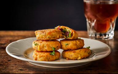 Canvas Print - Capture the essence of Jamaican Patties in a mouthwatering food photography shot Generative AI