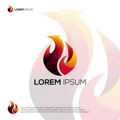 Poster - Birds Fire Luxury Logo Design Vector