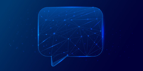 Abstract Messages icon digital transformation. 3D Illustration Innovation Messages icon background.