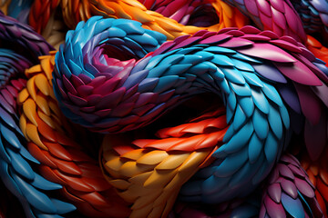 Aufkleber -  complex, multi-layered pattern of interlocking shapes that resembles a Snake.  