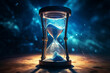 Eloquent Depiction of Time Passing By via an Hourglass with Time Fast Approaching the Final Grain