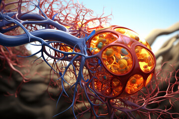 Poster - A high-resolution medical scan image showcasing a healthy liver in detail, 