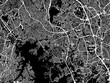 Vector road map of the city of Diadema in Brazil with white roads on a black background.