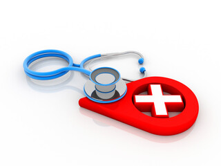 Poster - 3d rendering hospital navigation with Stethoscope
