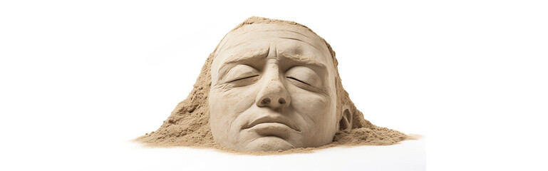 Wall Mural - background of face sand statue. Generative Ai