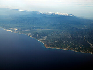 Wall Mural - Aerial view of beautiful mountains near the sea in Baja California Sur, Mexico