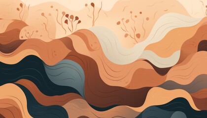 Wall Mural - an abstract background inspired by the natural world, featuring earthy tones and organic shapes, perfect for a touch of nature