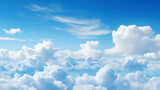 Fototapeta  - Closeup of cloudy sky with white clouds in blue heaven